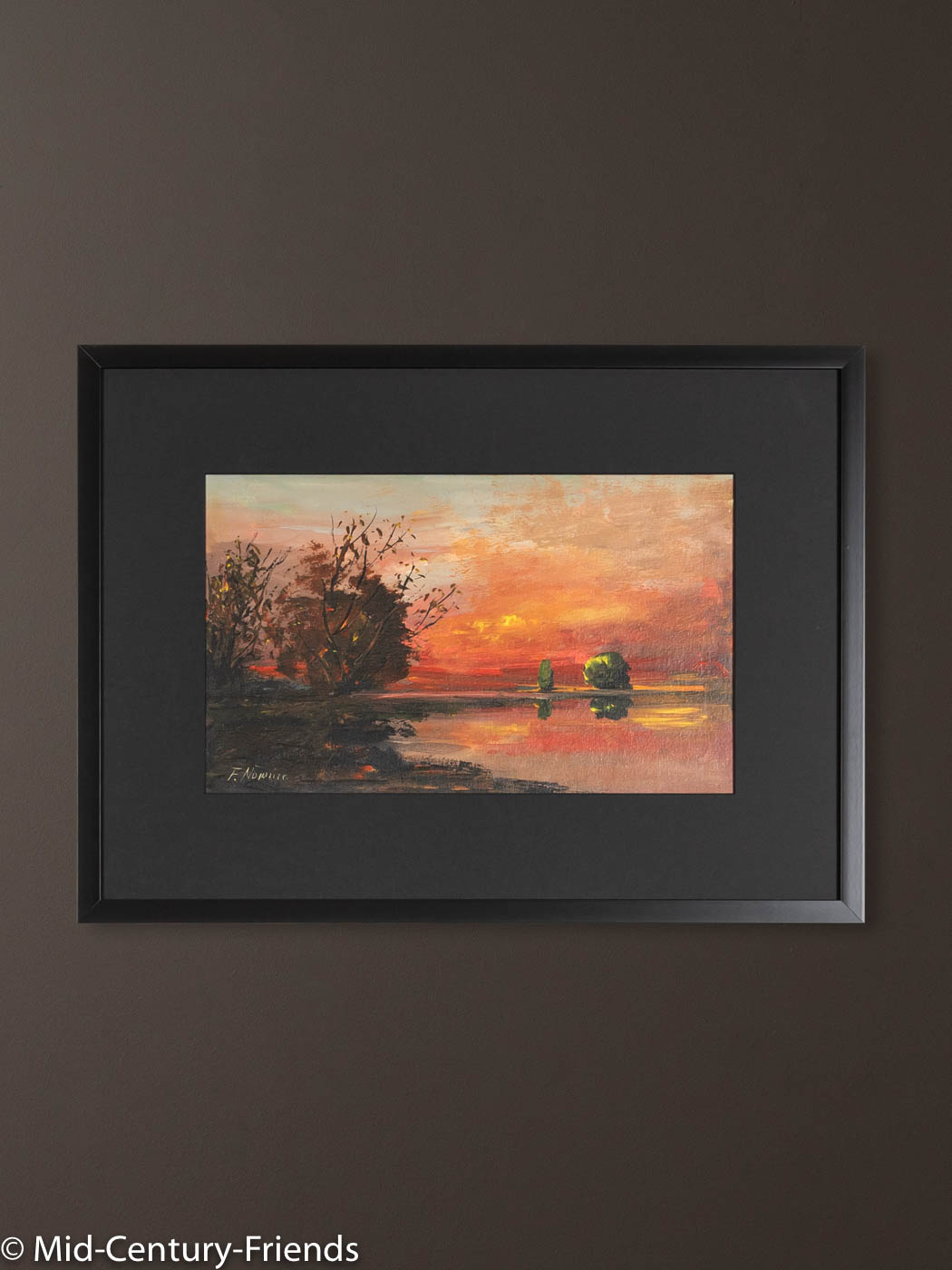 Flusslandschaft II, Öl auf Leinen, 68 x 50 cm