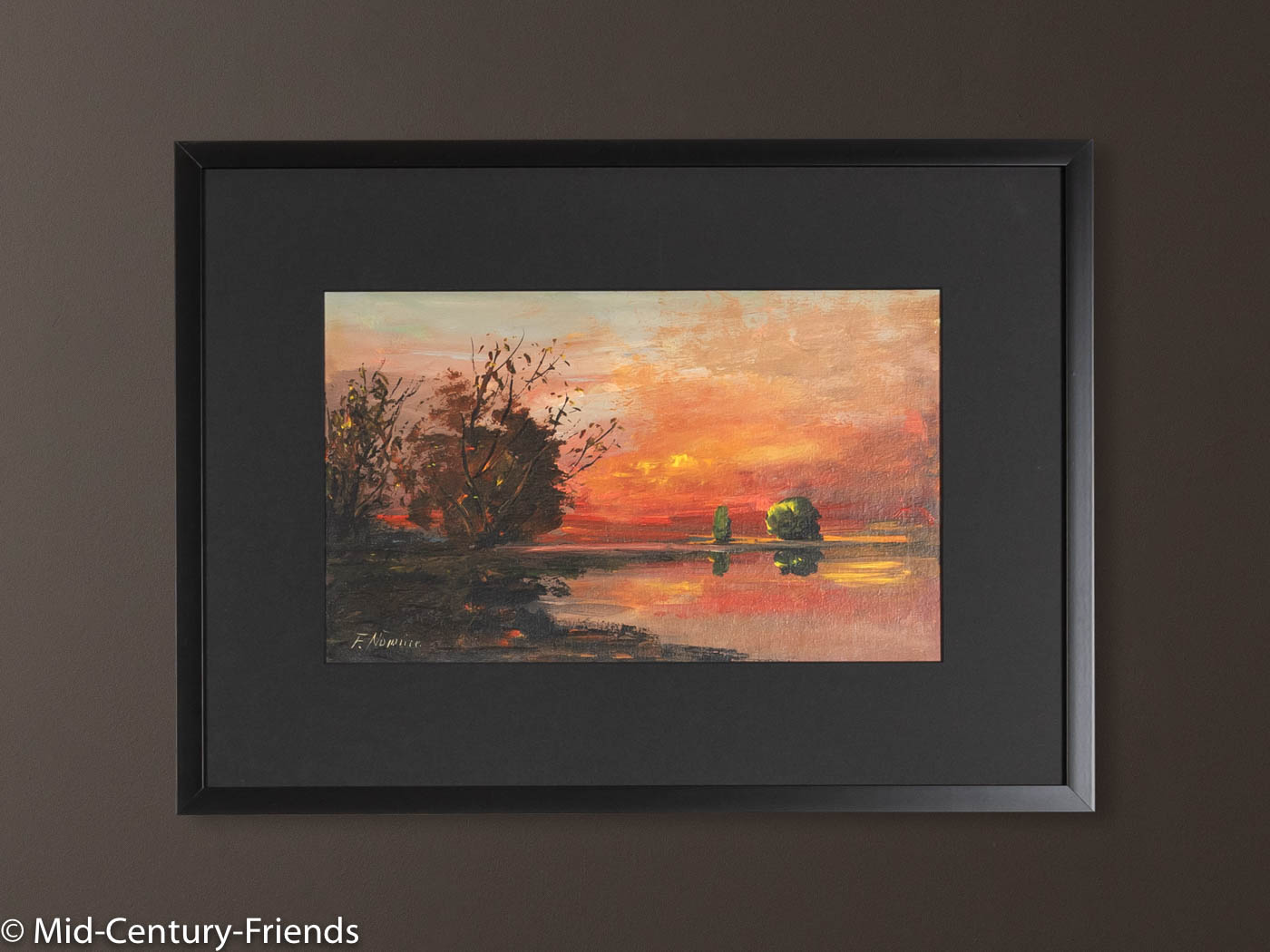 Flusslandschaft II, Öl auf Leinen, 68 x 50 cm