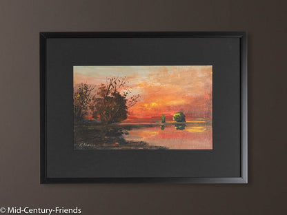 Flusslandschaft II, Öl auf Leinen, 68 x 50 cm