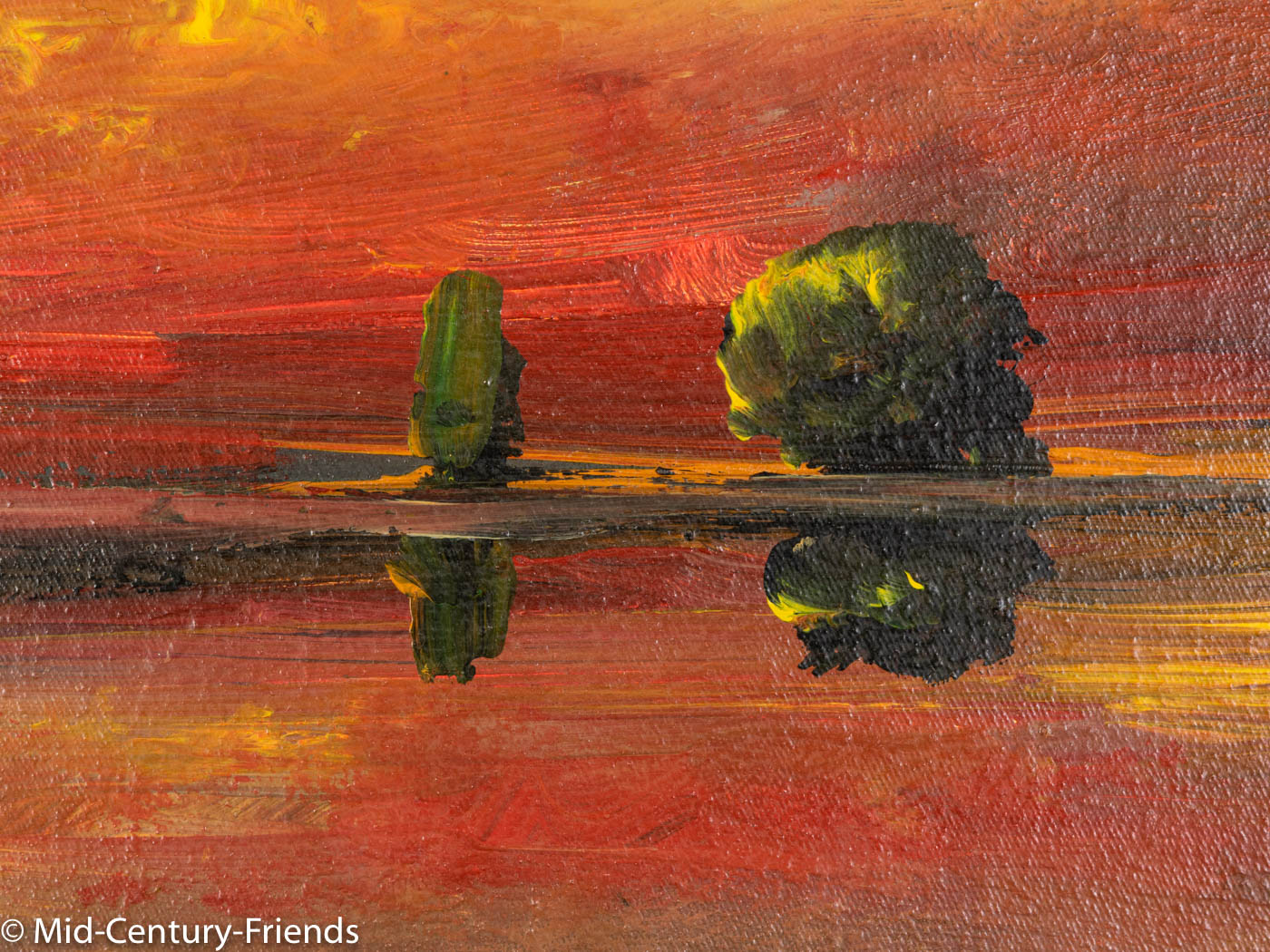 Flusslandschaft II, Öl auf Leinen, 68 x 50 cm
