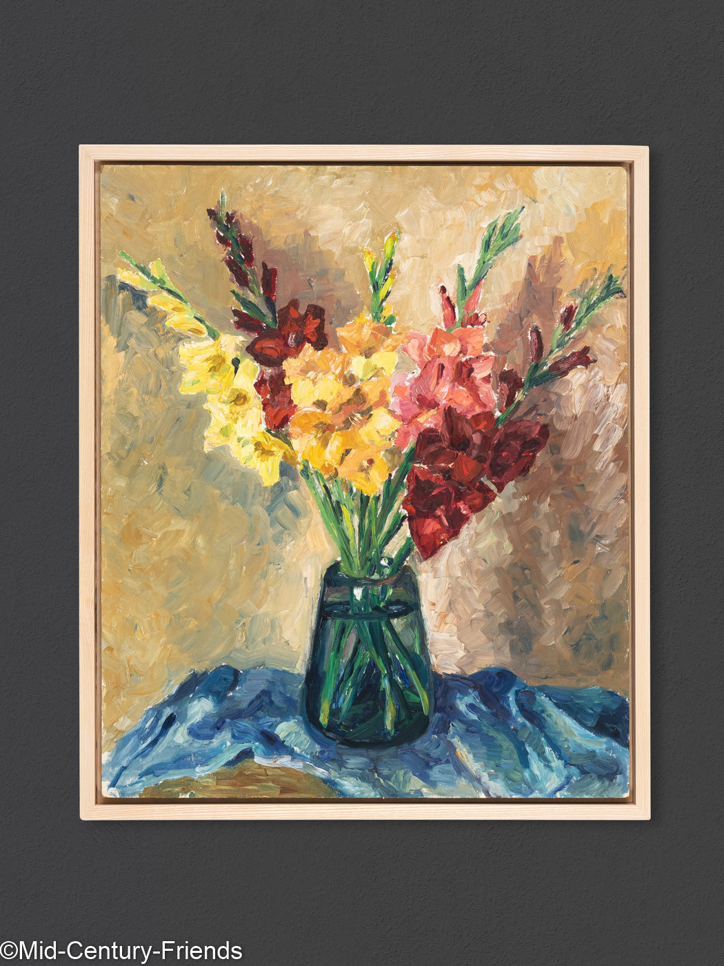 Gladiolen, Öl auf Platte, 54 x 64 cm