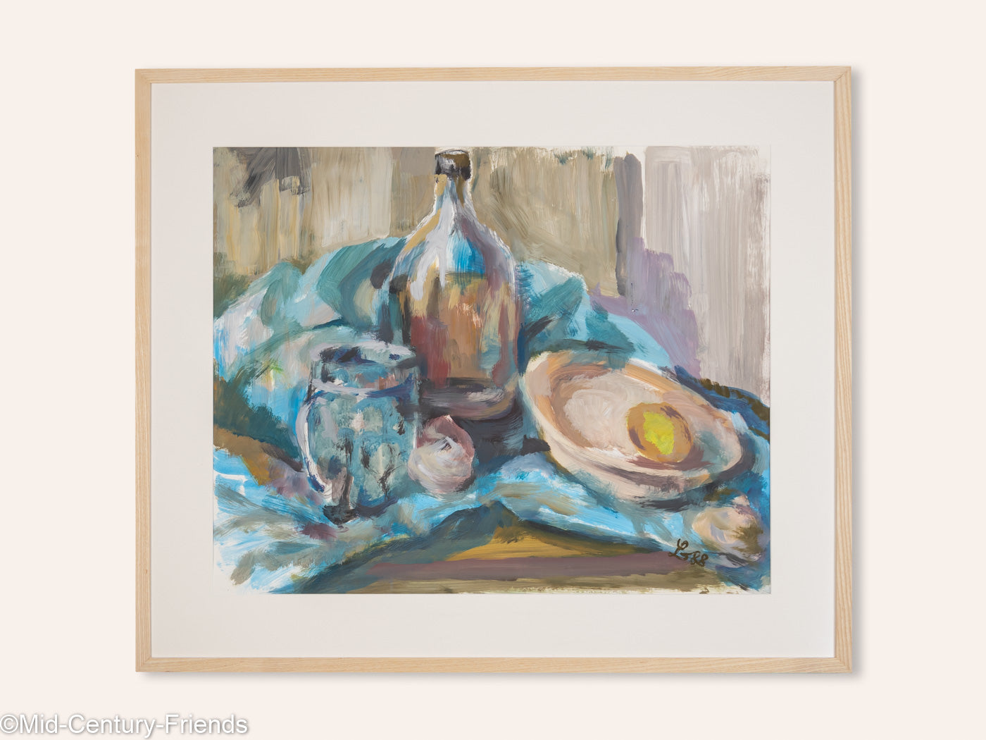 Stillleben mit Zitrone, Mischtechnik auf dickem Papier, 93 x 79 cm
