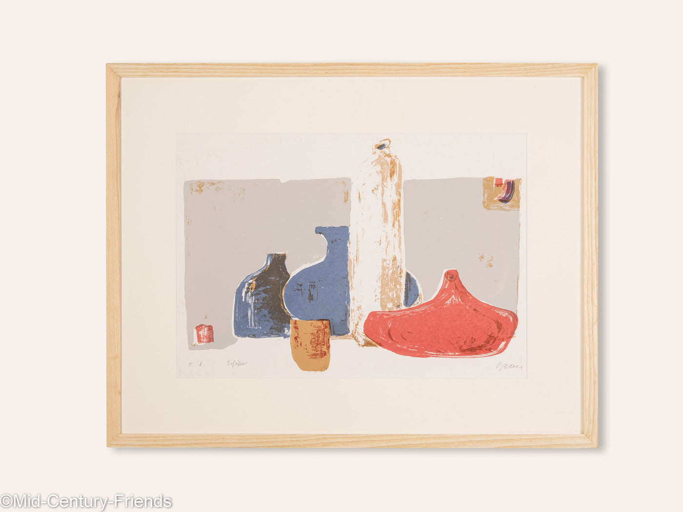 Gefäße, Lithographie auf Papier, 71 x 56 cm