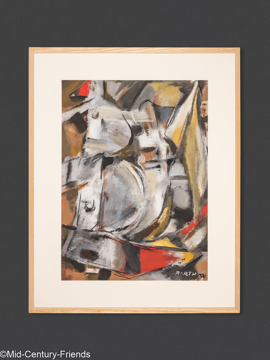 Kubistische Malerei, Aquarell auf Papier, 82 x 103 cm