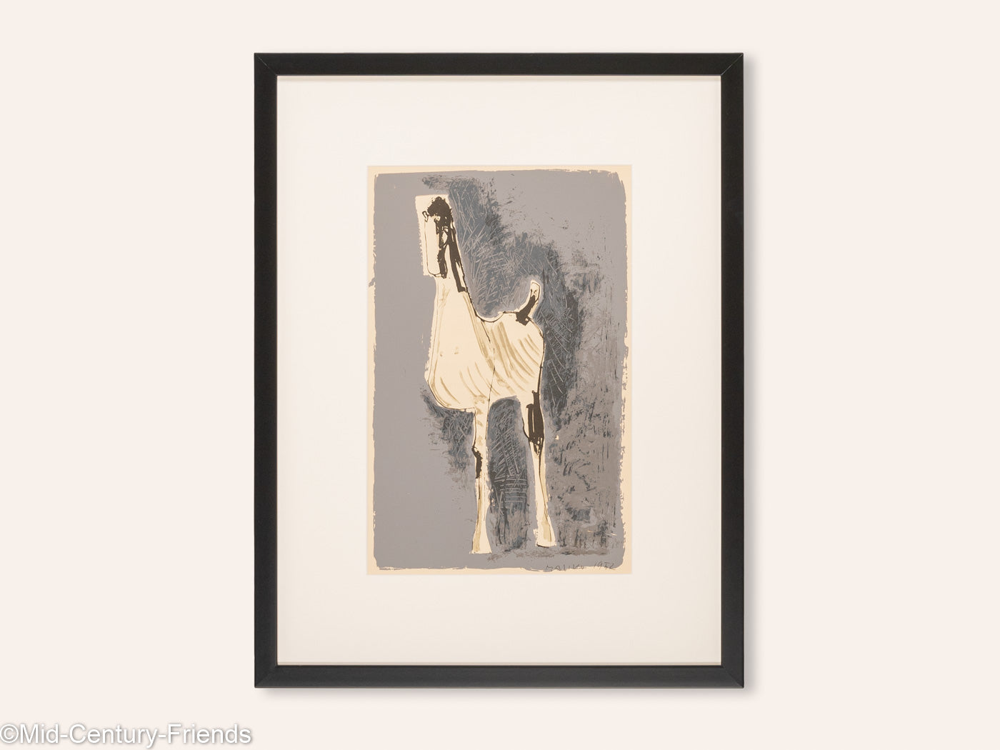 Pferd, Farbsiebdruck auf dickem Papier, 45 x 58 cm
