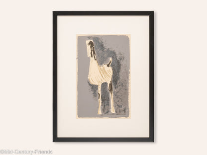 Pferd, Farbsiebdruck auf dickem Papier, 45 x 58 cm