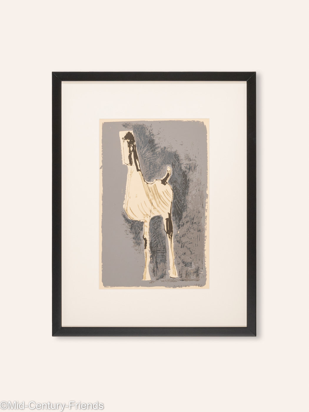 Pferd, Farbsiebdruck auf dickem Papier, 45 x 58 cm