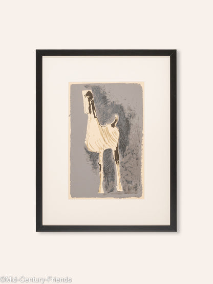 Pferd, Farbsiebdruck auf dickem Papier, 45 x 58 cm