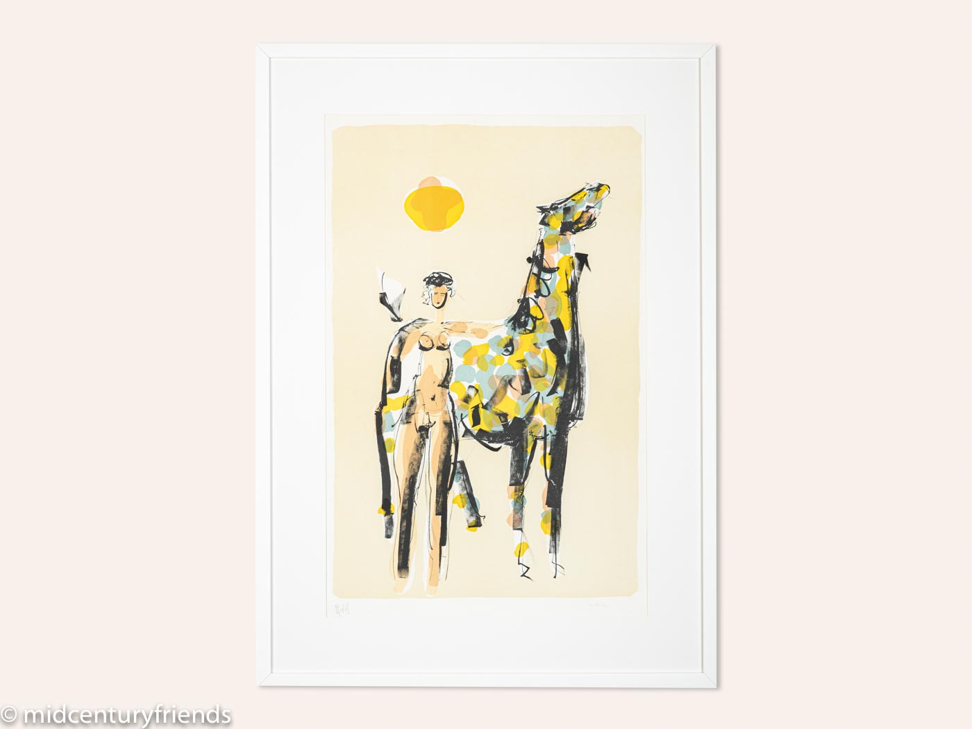 Nackte Reiterin, Farblithographie auf Papier, 63 x 88 cm
