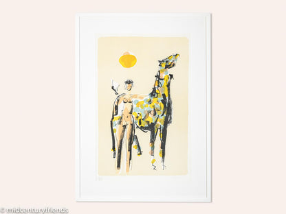 Nackte Reiterin, Farblithographie auf Papier, 63 x 88 cm