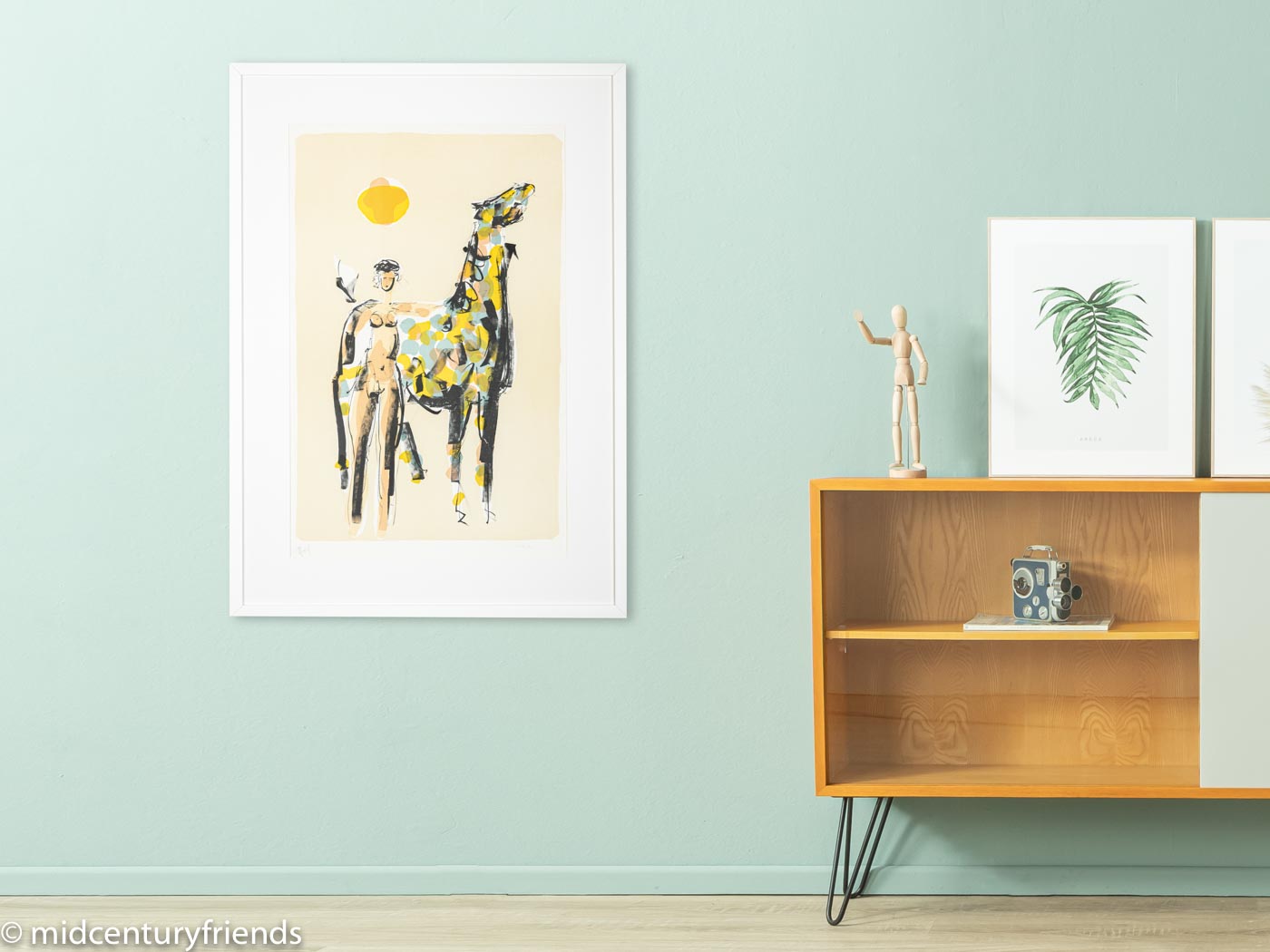 Nackte Reiterin, Farblithographie auf Papier, 63 x 88 cm