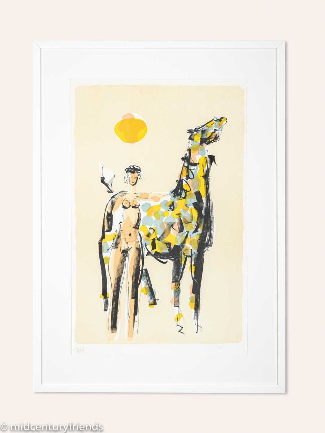 Nackte Reiterin, Farblithographie auf Papier, 63 x 88 cm