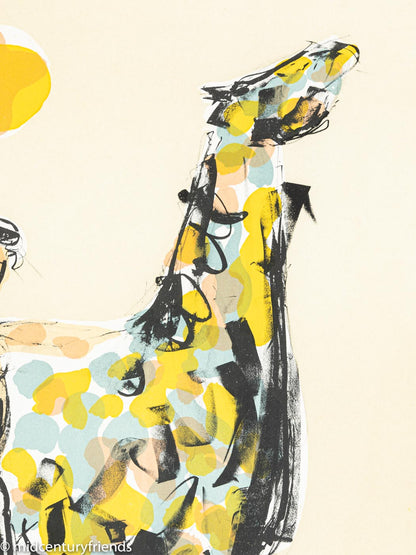 Nackte Reiterin, Farblithographie auf Papier, 63 x 88 cm