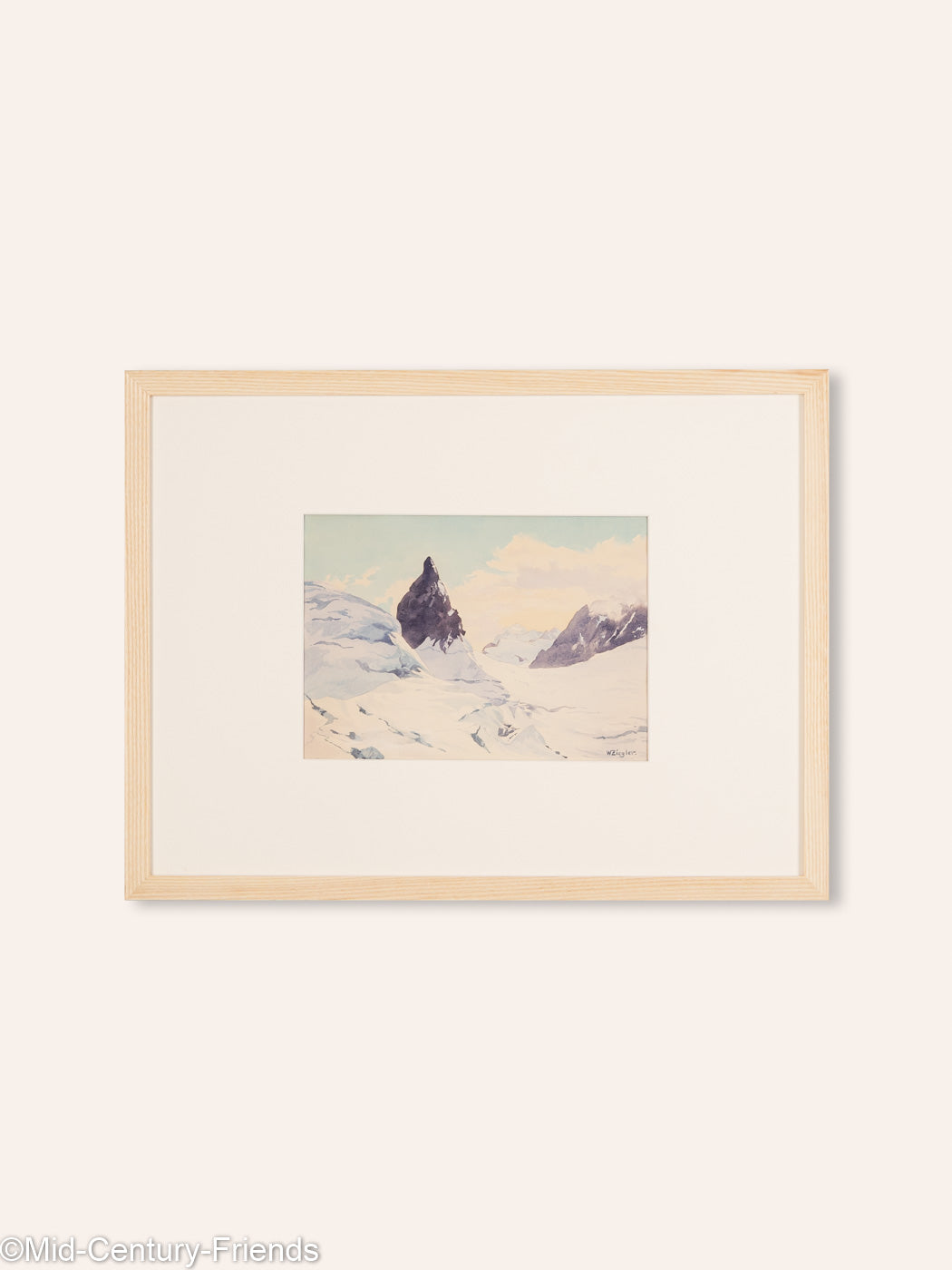 Gebirge, Gouache auf dickem Papier, 57 x 43 cm