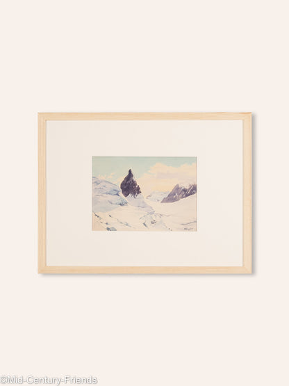 Gebirge, Gouache auf dickem Papier, 57 x 43 cm