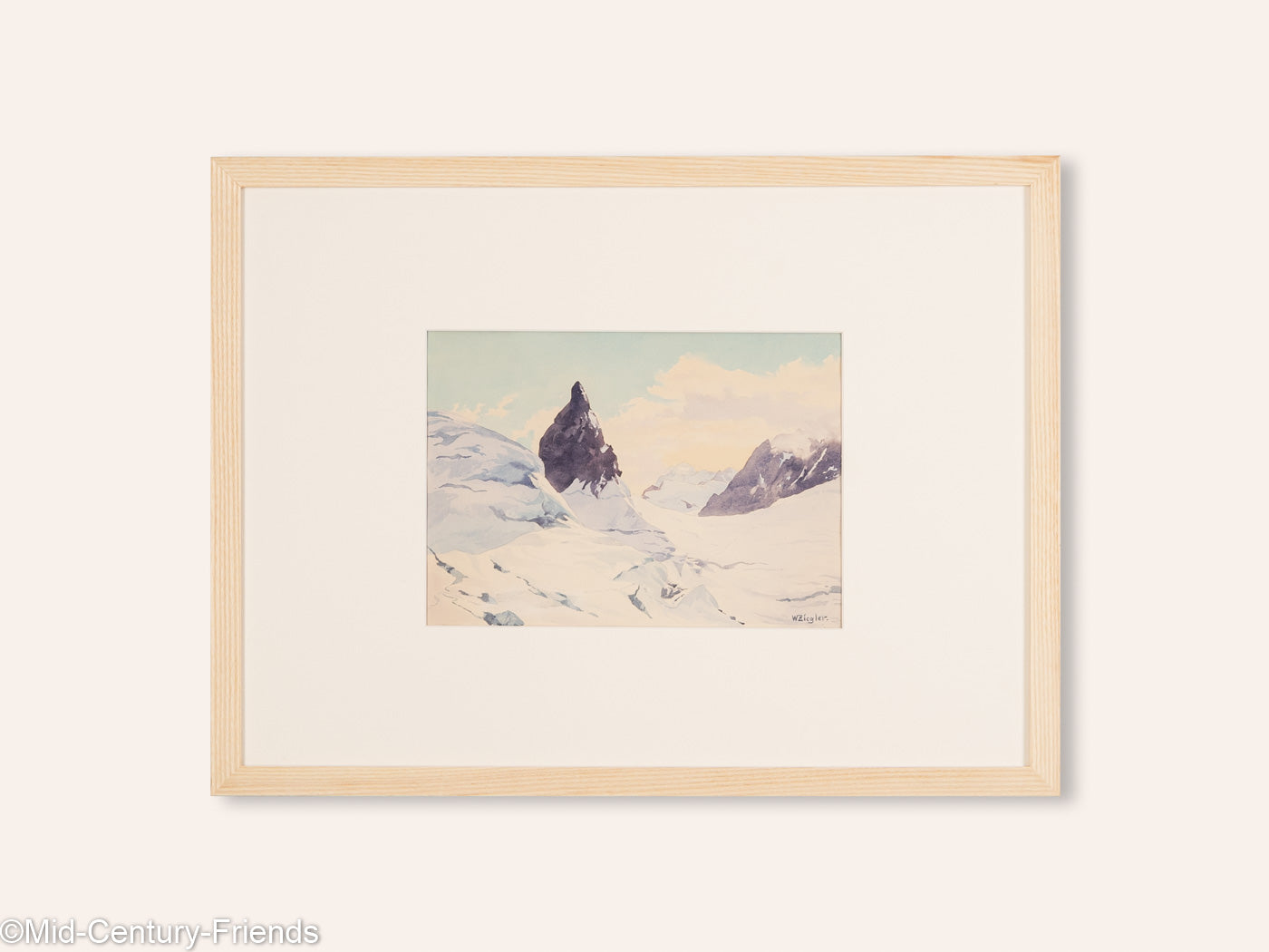 Gebirge, Gouache auf dickem Papier, 57 x 43 cm