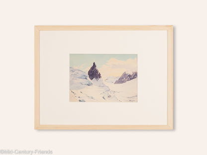 Gebirge, Gouache auf dickem Papier, 57 x 43 cm
