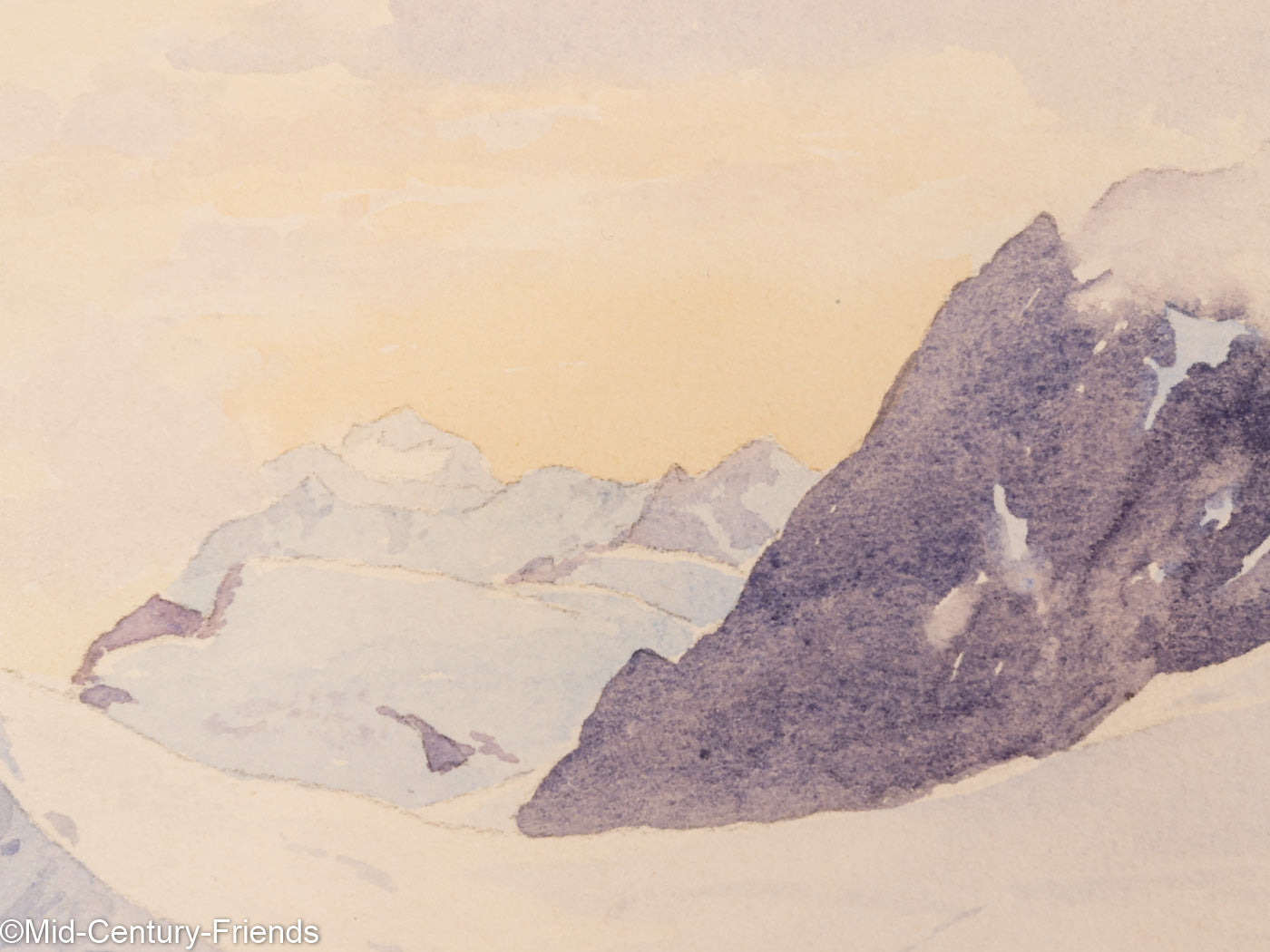 Gebirge, Gouache auf dickem Papier, 57 x 43 cm