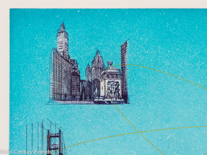 Telekom - Here we are, Farbradierung auf Papier, 61 x 48 cm