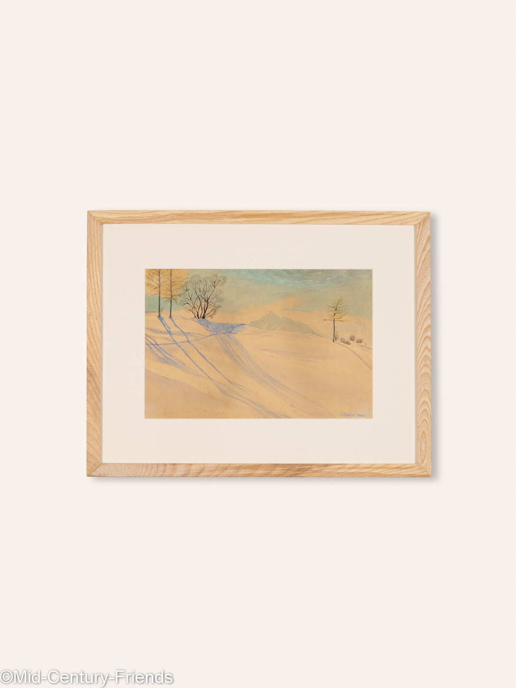 Winterlandschaft, Aquarell auf Papier, 51 x 40 cm