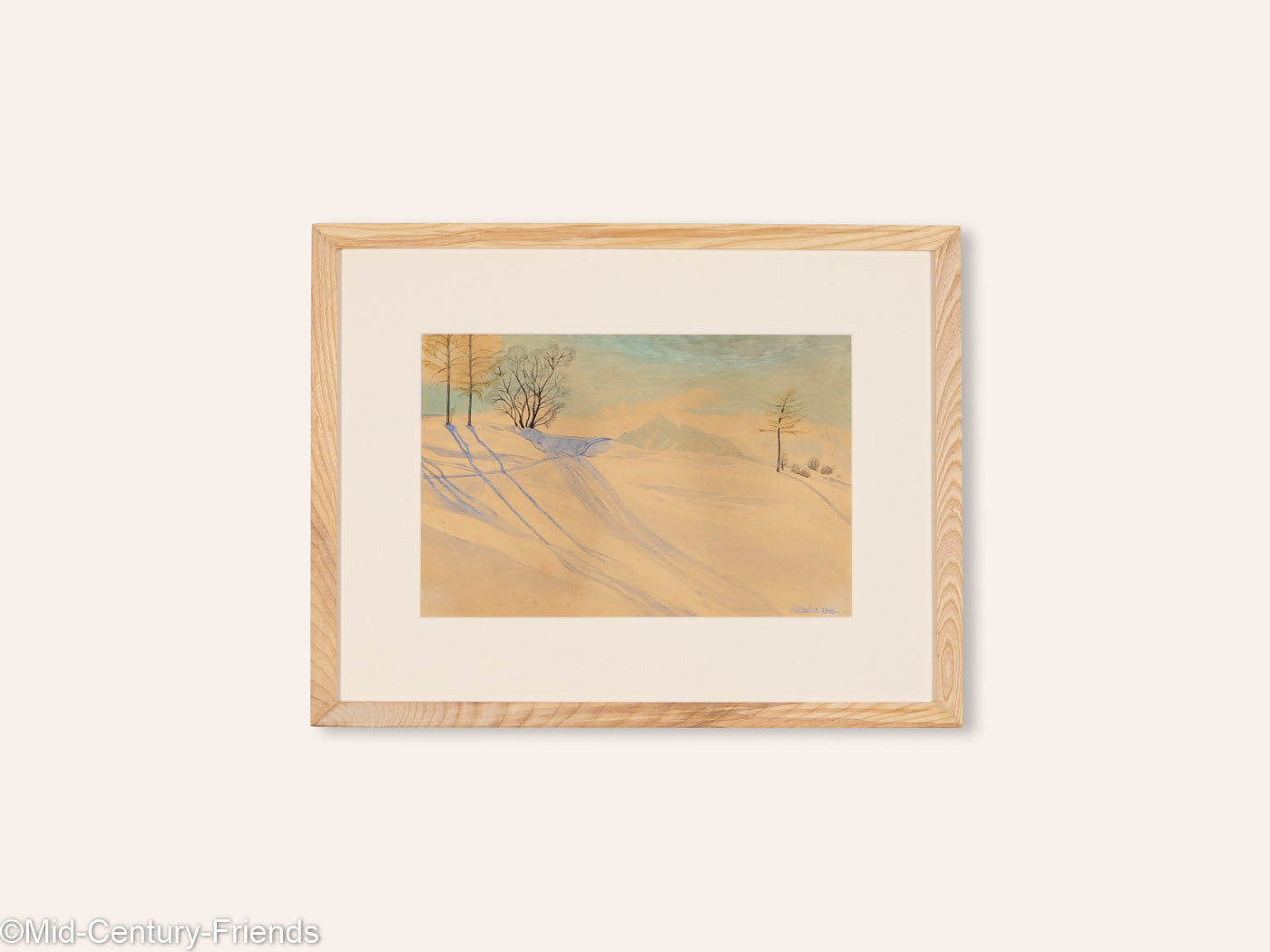 Winterlandschaft, Aquarell auf Papier, 51 x 40 cm