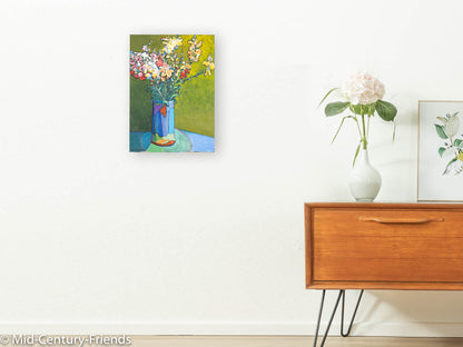 Florales Stillleben, Öl auf Holz, 40 x 55cm