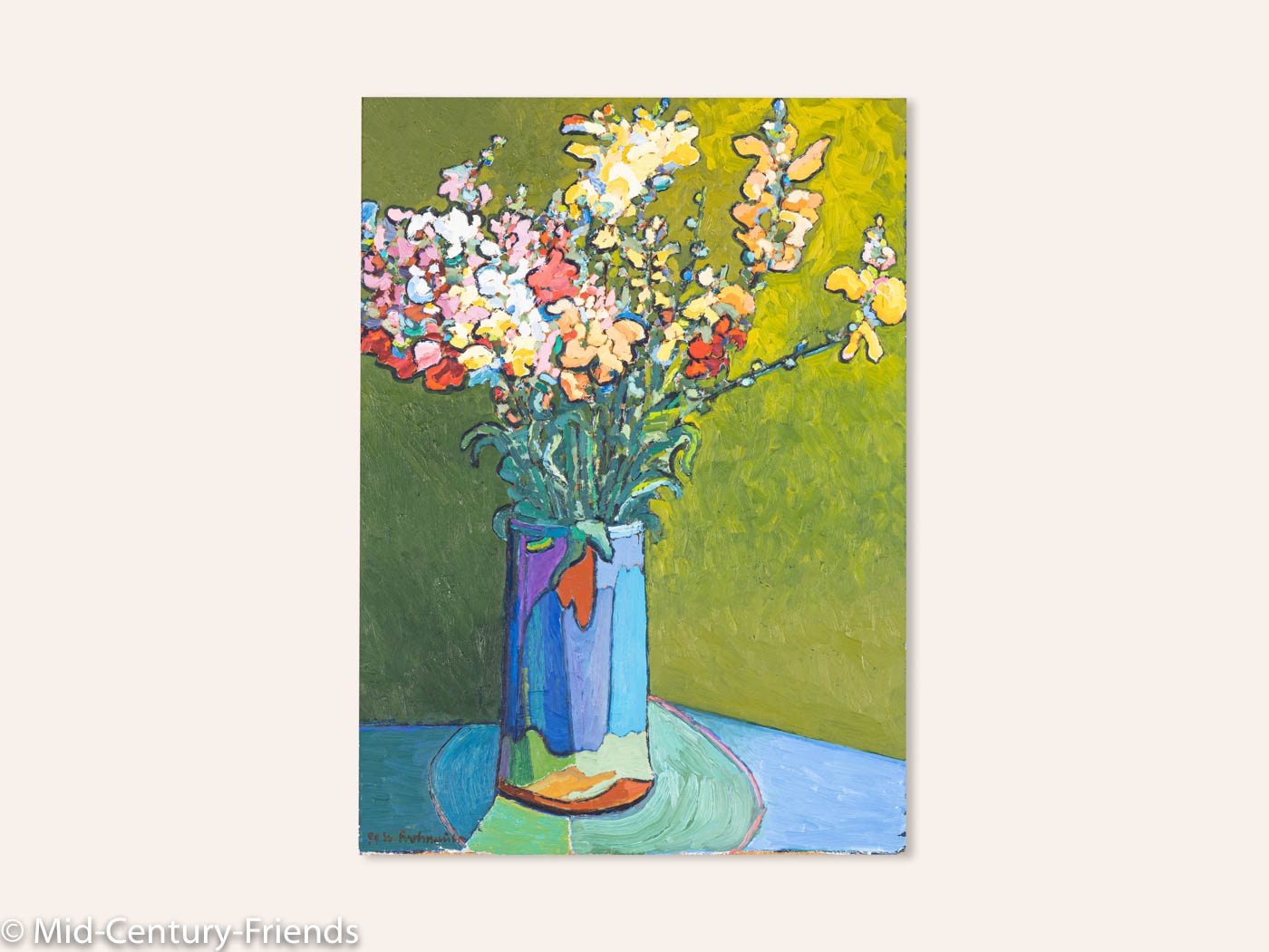 Florales Stillleben, Öl auf Holz, 40 x 55cm
