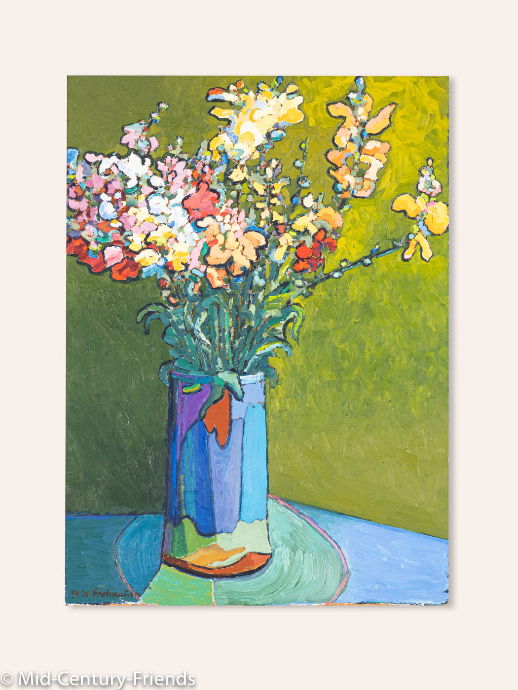 Florales Stillleben, Öl auf Holz, 40 x 55cm