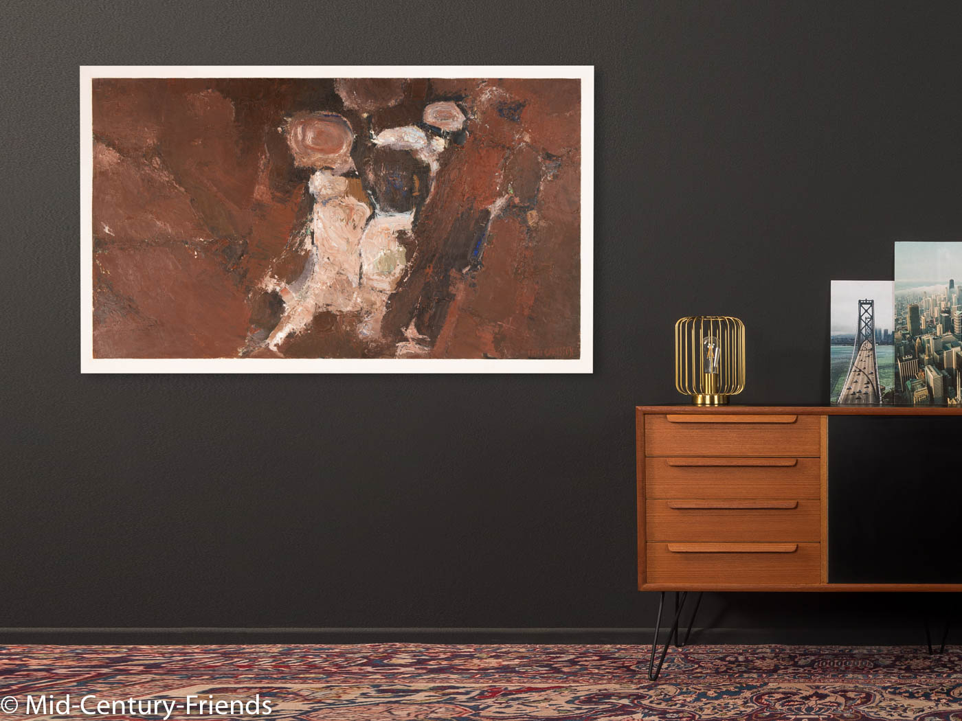 Tecken i Sten 1, Öl auf Holz, 120 x 73cm