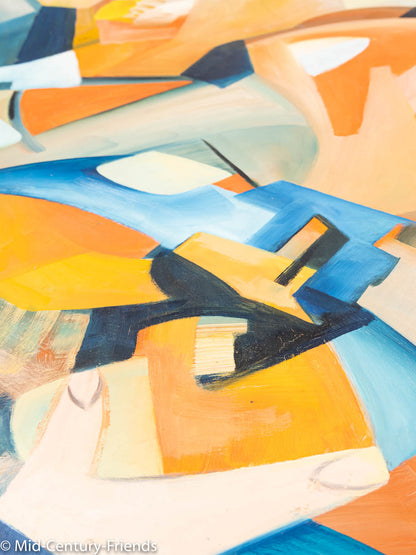 Kubistisches Gemälde, Acryl auf Hartfaserplatte, 95 x 75cm
