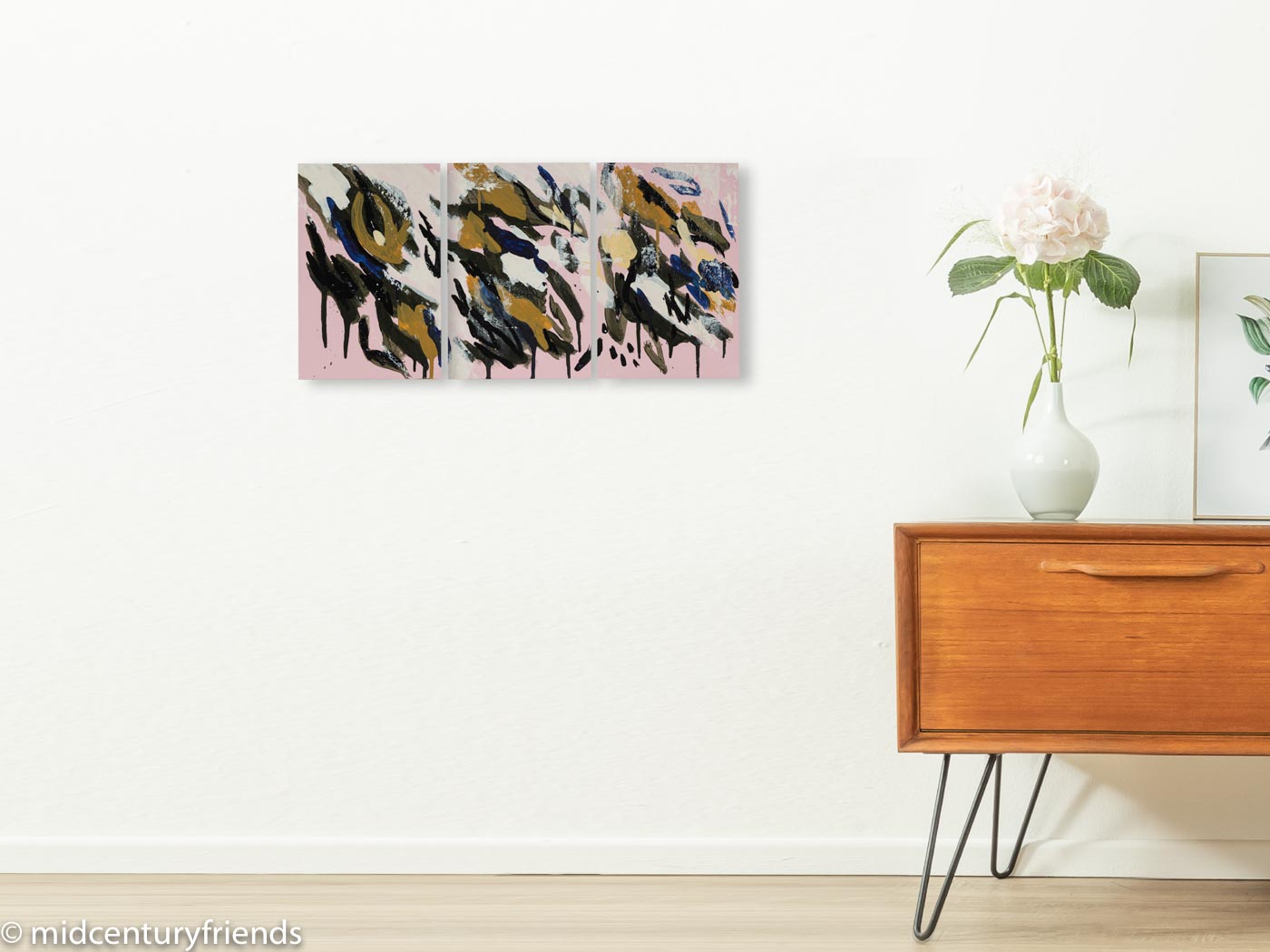BLUME, ACRYL AUF LEINWAND, 60 X 30 CM (SET)
