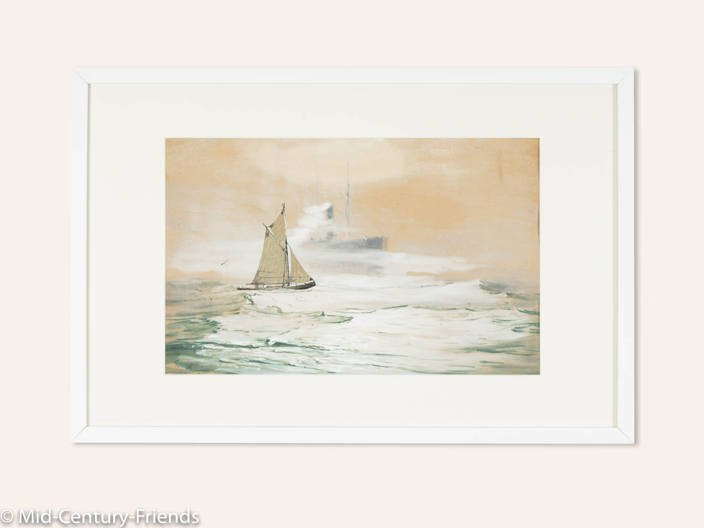 ON THE HIGH SEAS, GOUACHE AUF PAPIER, 69 X 46 CM