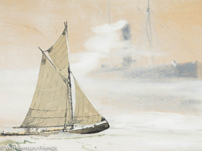 ON THE HIGH SEAS, GOUACHE AUF PAPIER, 69 X 46 CM