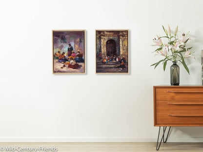 Näherinnen in Argentinien (Set), Öl auf Leinwand, 33 x 44cm