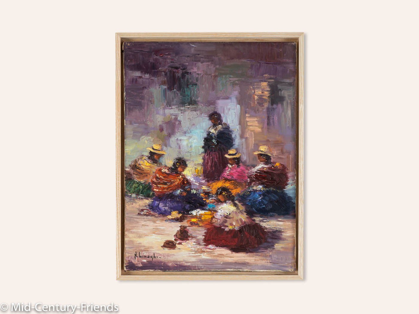 Näherinnen in Argentinien (Set), Öl auf Leinwand, 33 x 44cm