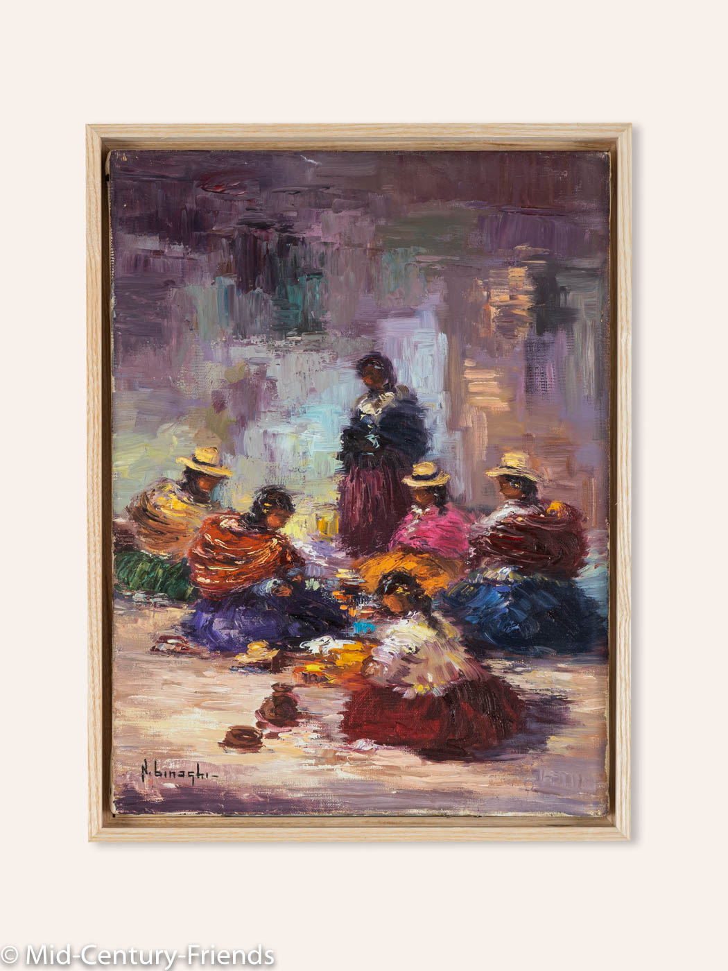 Näherinnen in Argentinien (Set), Öl auf Leinwand, 33 x 44cm