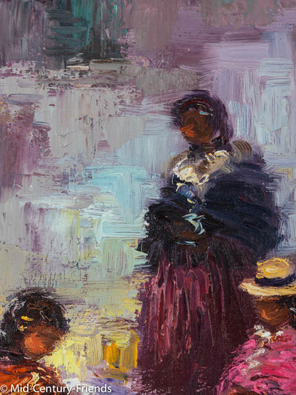 Näherinnen in Argentinien (Set), Öl auf Leinwand, 33 x 44cm