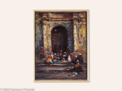 Näherinnen in Argentinien (Set), Öl auf Leinwand, 33 x 44cm