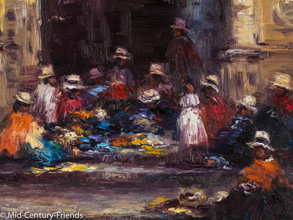 Näherinnen in Argentinien (Set), Öl auf Leinwand, 33 x 44cm