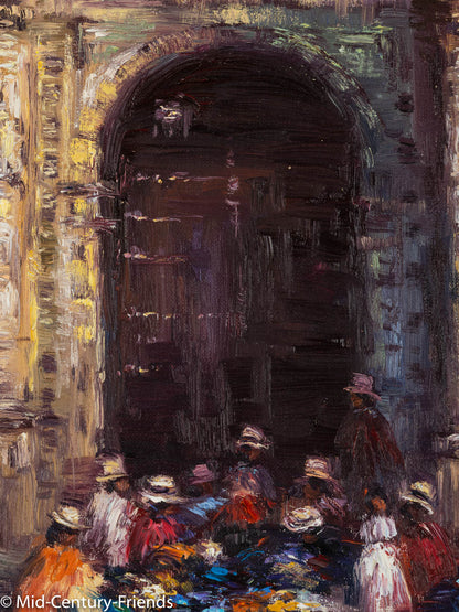 Näherinnen in Argentinien (Set), Öl auf Leinwand, 33 x 44cm