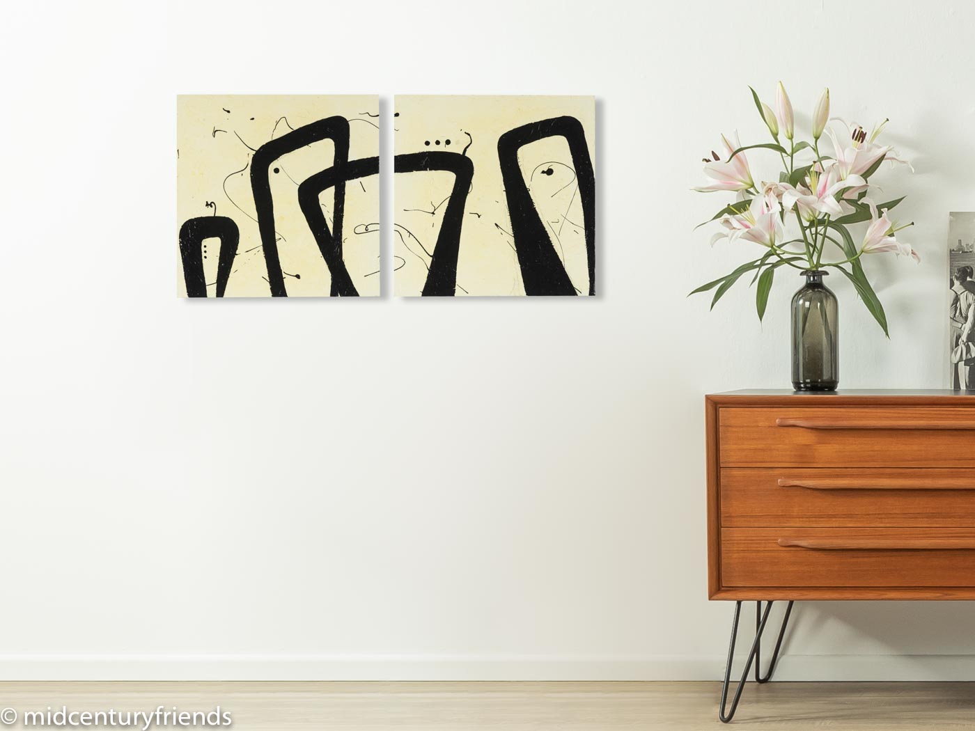 PEOPLE, MISCHTECHNIK AUF HARTFASERPLATTE, 82 X 41 CM (SET)