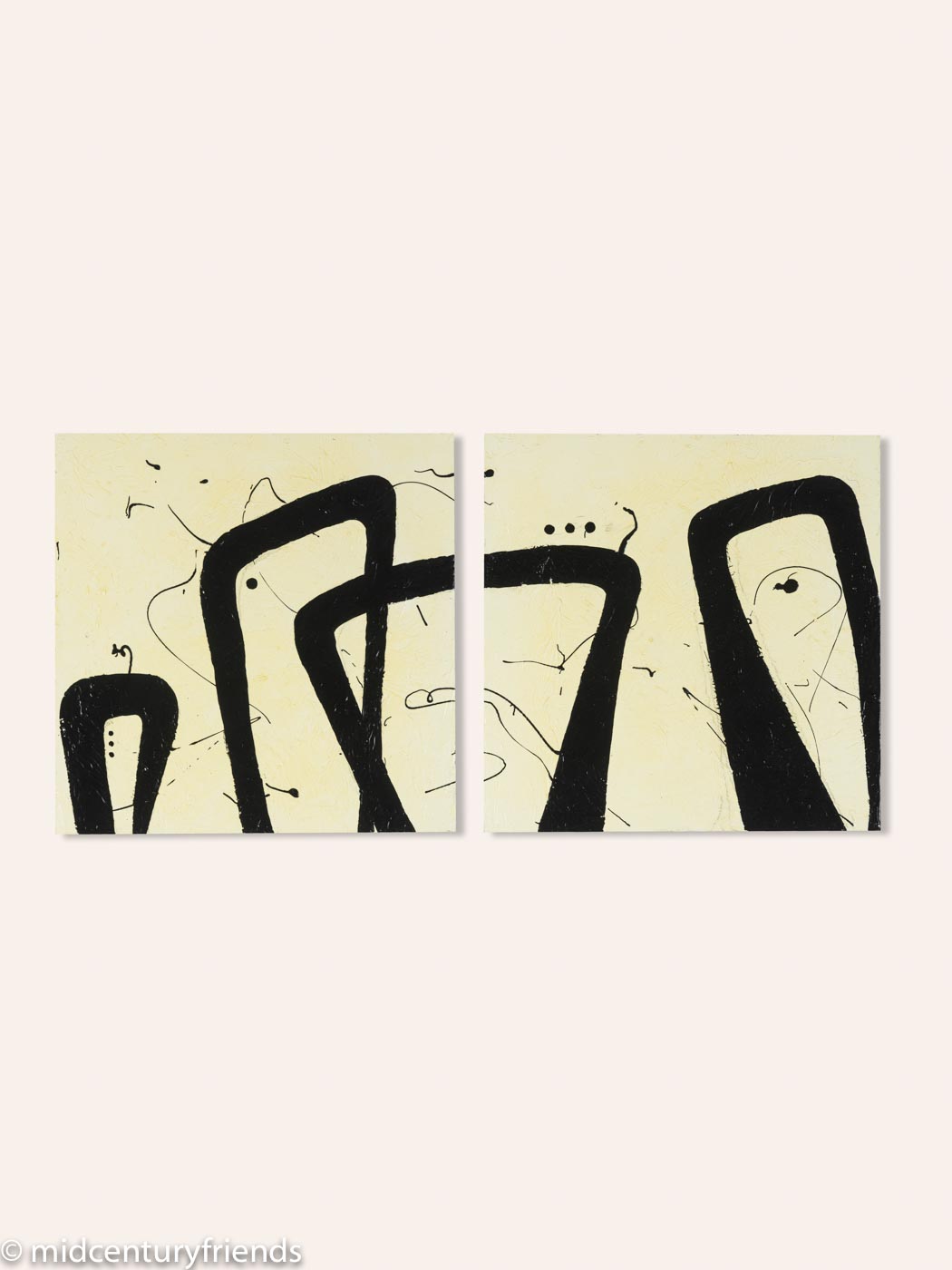 PEOPLE, MISCHTECHNIK AUF HARTFASERPLATTE, 82 X 41 CM (SET)
