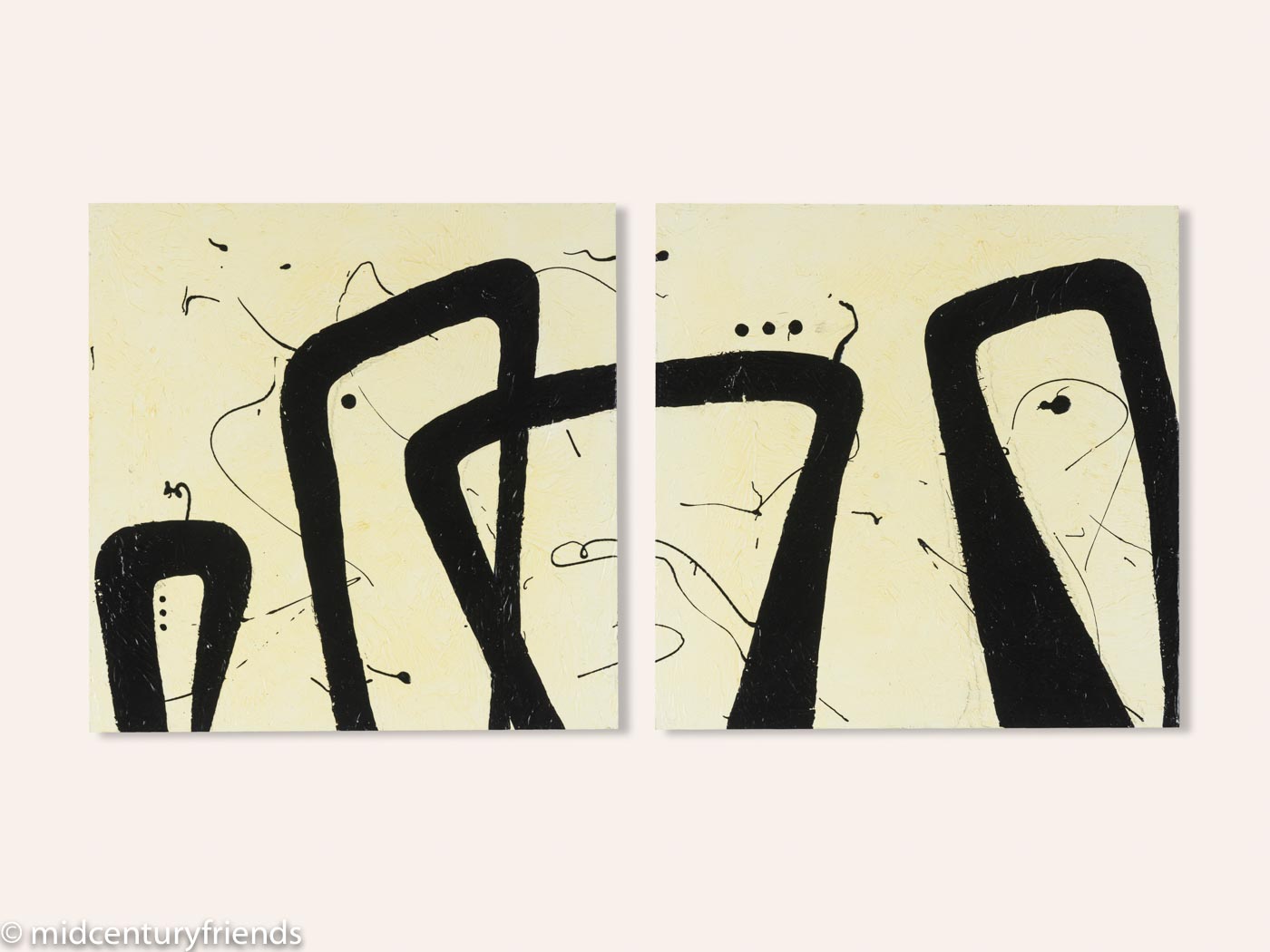 PEOPLE, MISCHTECHNIK AUF HARTFASERPLATTE, 82 X 41 CM (SET)
