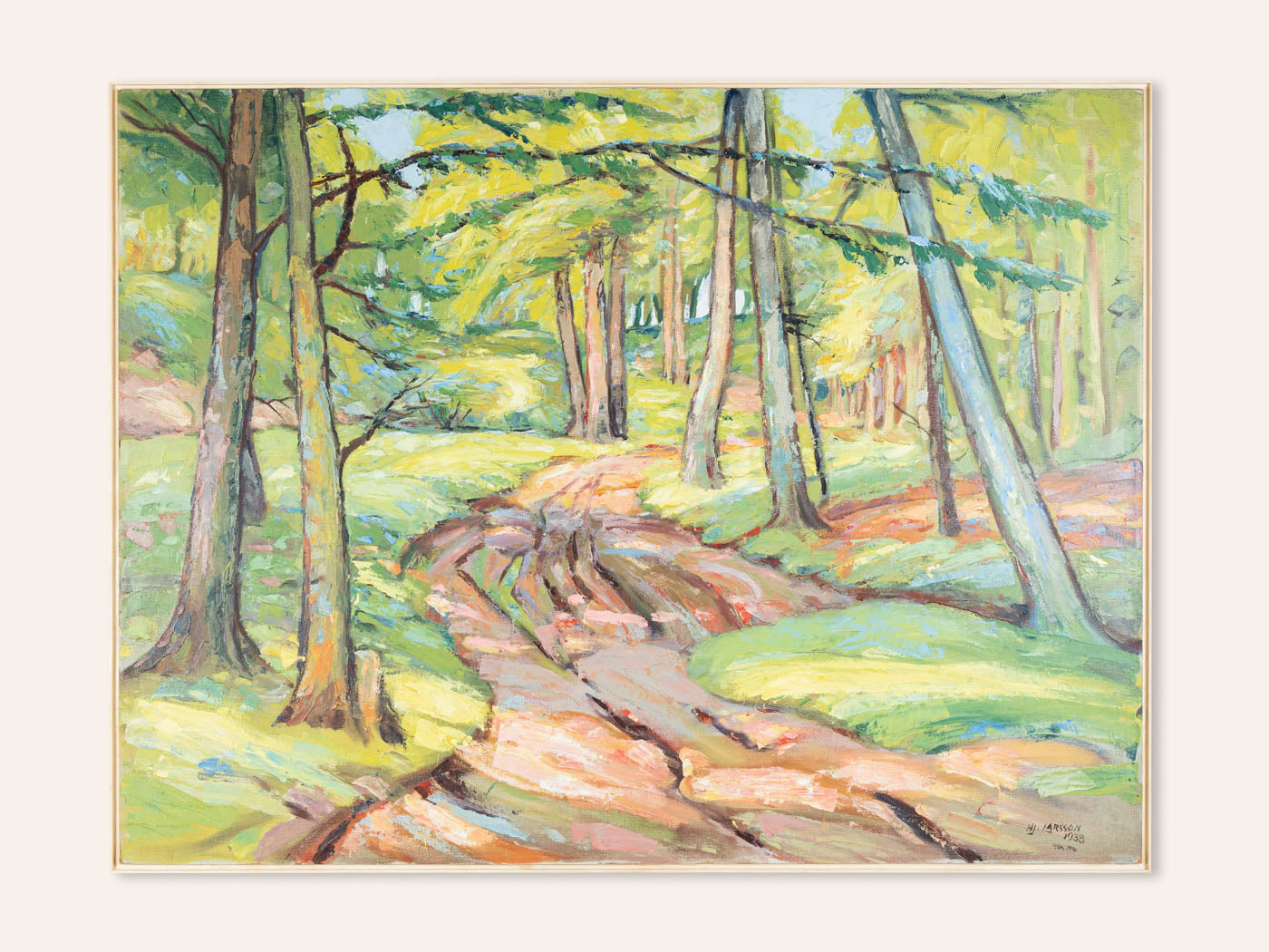 WALDWEG, ÖL AUF PLATTE, 124 X 95 CM