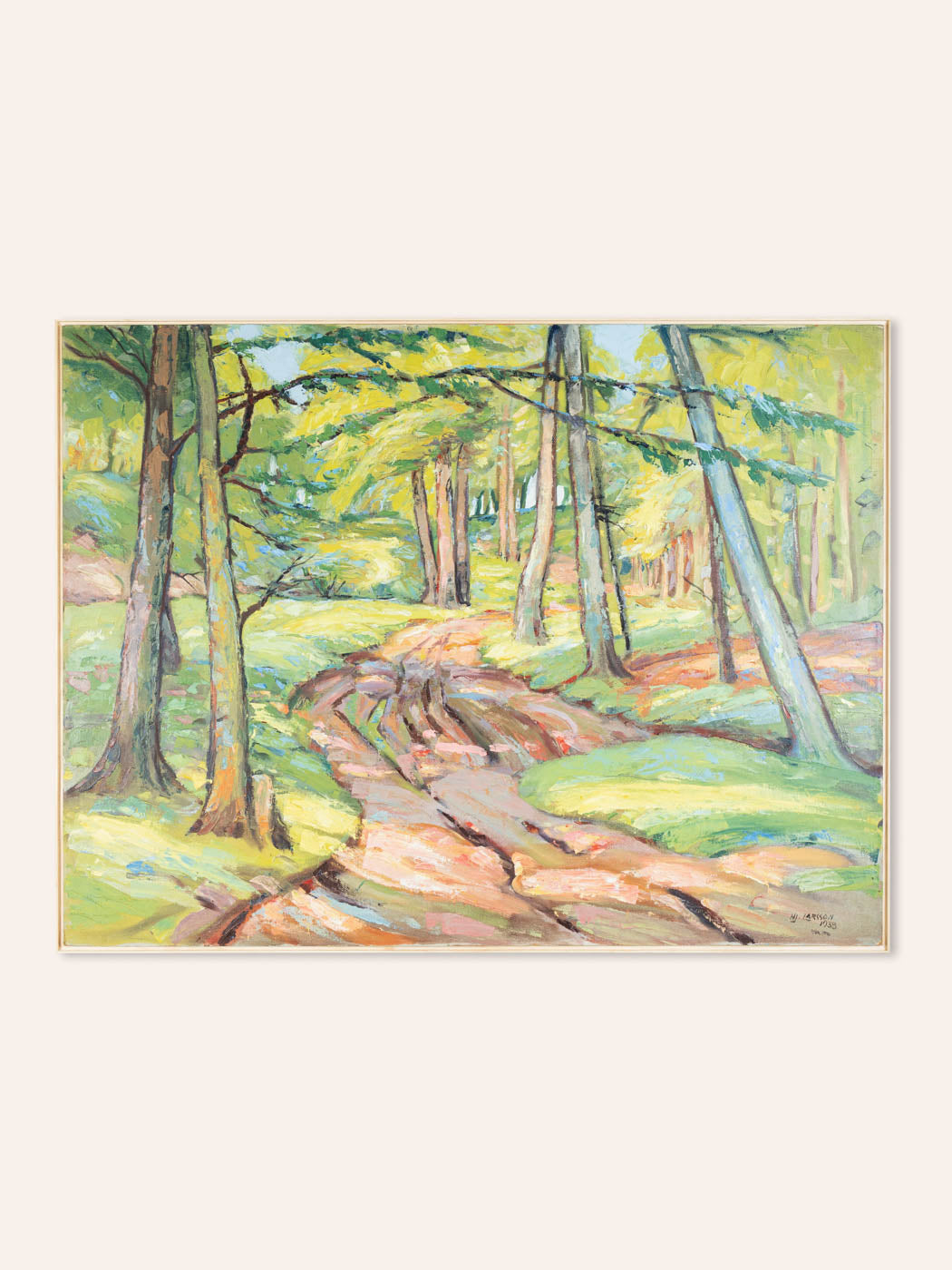 WALDWEG, ÖL AUF PLATTE, 124 X 95 CM