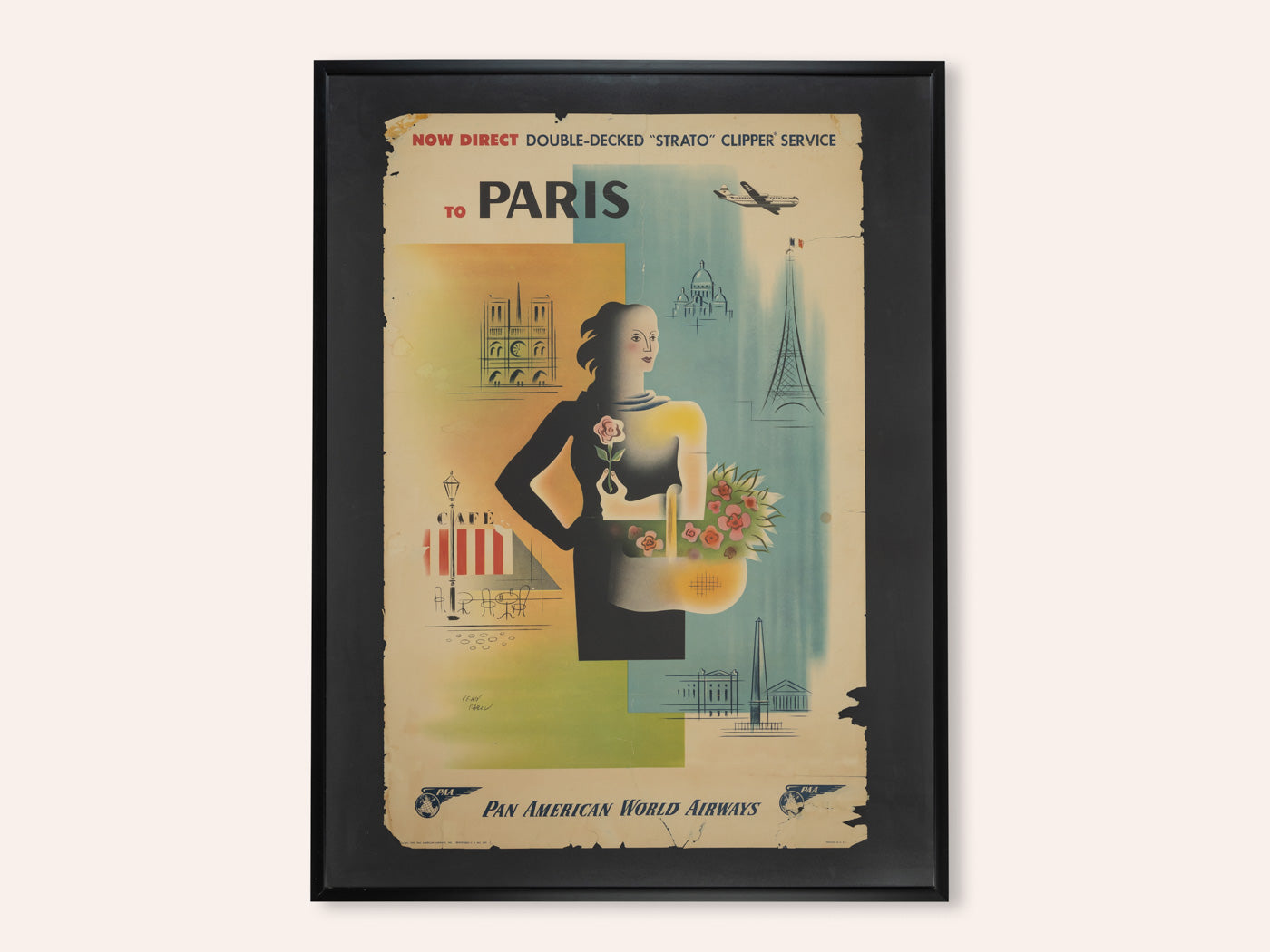 PARIS, PAN AM AIRWAYS REISEPOSTER, 93 X 123 CM