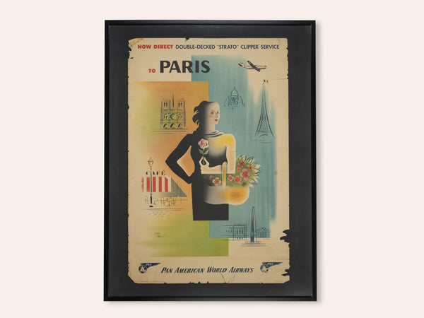 版画　PARIS  12 PARIS, PAN AM AIRWAYS REISEPOSTER, 93 X 123 CM – MCF Select