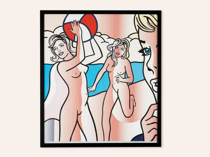 NUDES WITH BEACH BALL, FARBDRUCK AUF DICKEM PAPIER, ROY LICHTENSTEIN, 61 X 69 CM