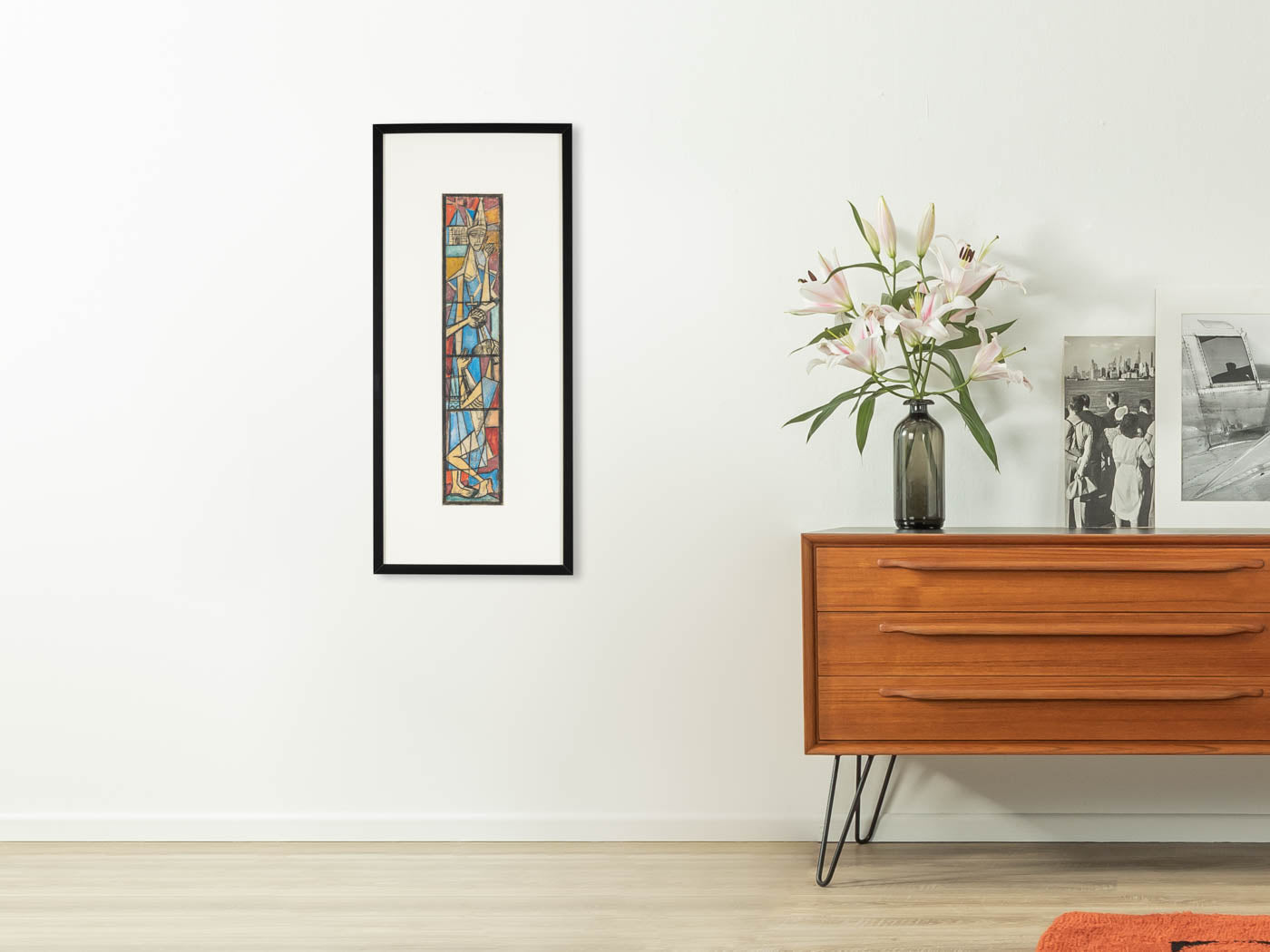 KIRCHENFENSTER (SET), KOLORIERTE SKIZZEN AUF PAPIER, 39 X 88 CM