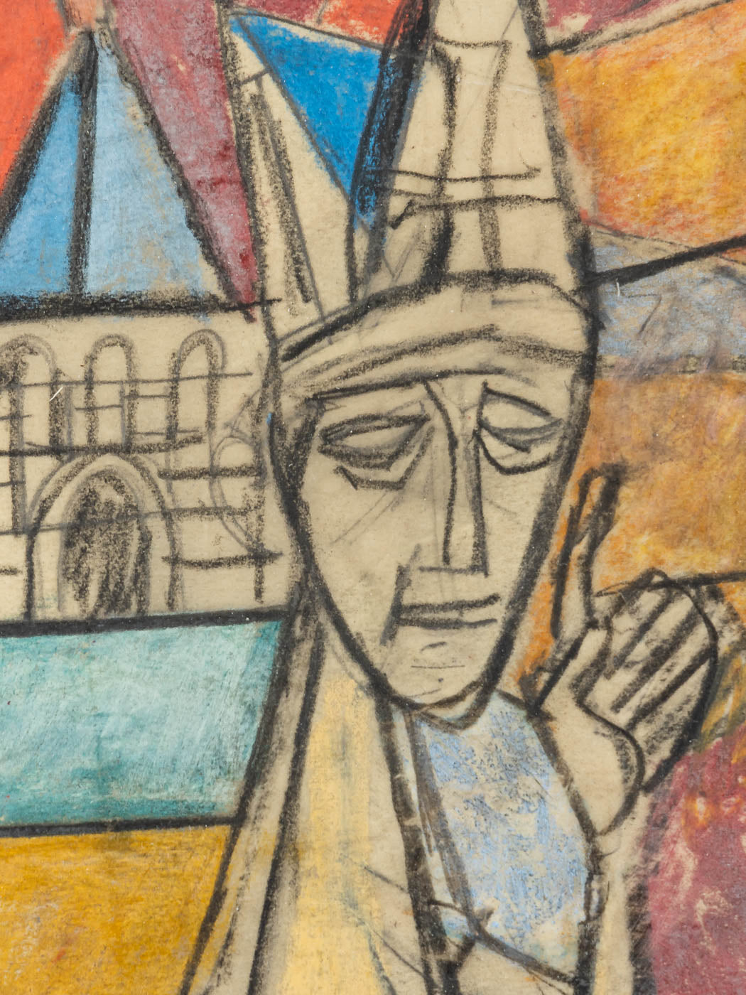 KIRCHENFENSTER (SET), KOLORIERTE SKIZZEN AUF PAPIER, 39 X 88 CM